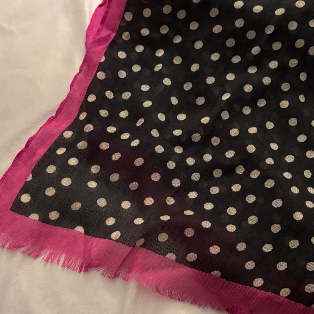 Old Navy Black and Pink Polka Dot Scarf